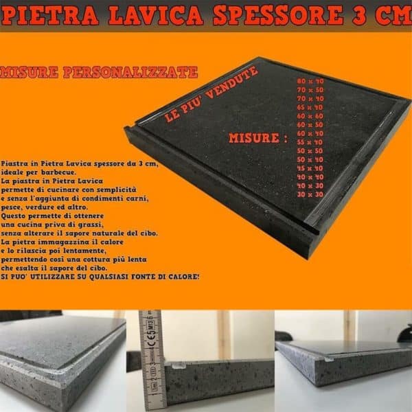 Base per barbecue in pietra lavica - spessore 3 cm - info
