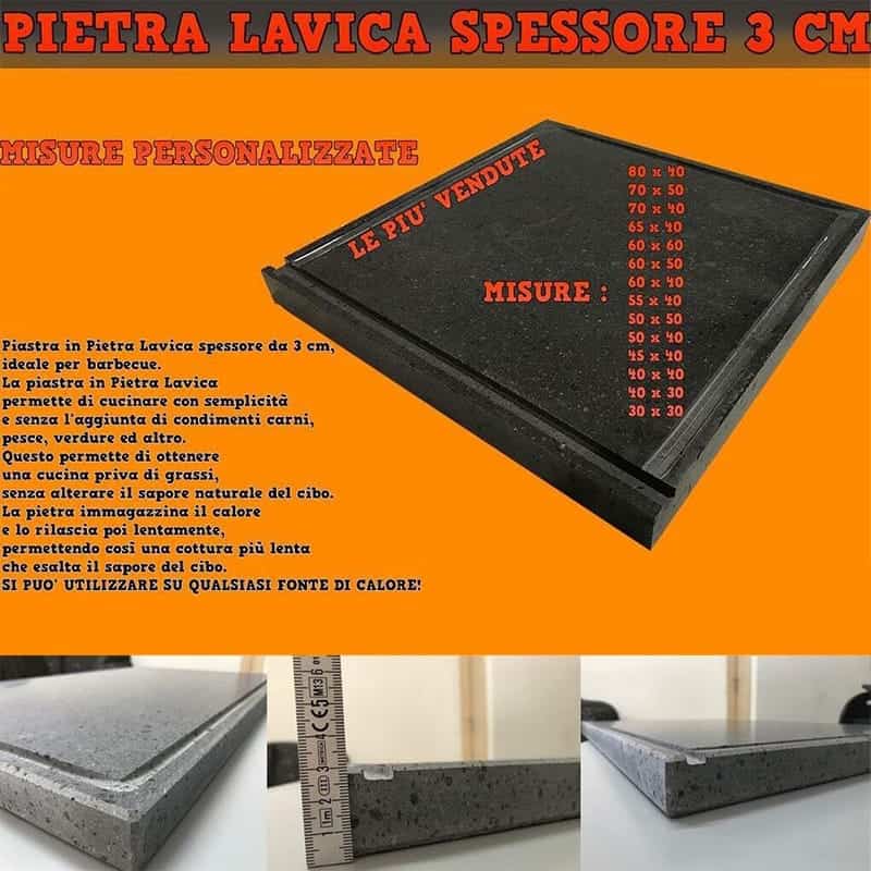 Base per barbecue in pietra lavica - spessore 3 cm